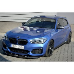 Накладка сплиттер на передний бампер Вариант 4 на BMW 1 F20 M-Power рестайл
